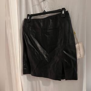 Margaret Godfrey black 100% leather skirt size 8